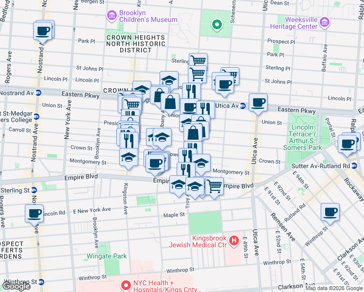 map of restaurants, bars, coffee shops, grocery stores, and more near 1508 Carroll Street in Brooklyn