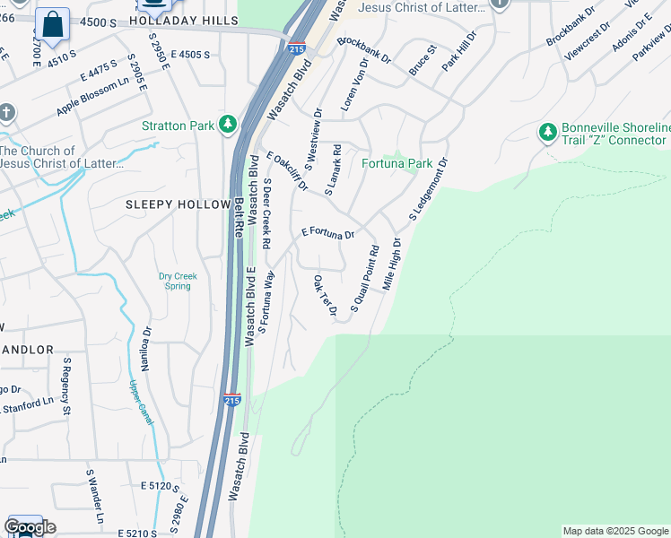 map of restaurants, bars, coffee shops, grocery stores, and more near 3291 East Fairfield Road in Salt Lake City
