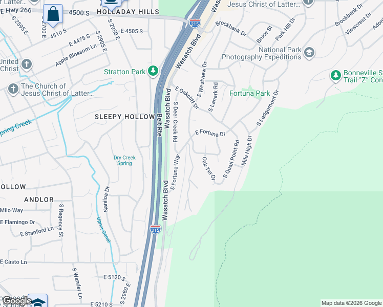 map of restaurants, bars, coffee shops, grocery stores, and more near 4755 Mountain Lane in Salt Lake City