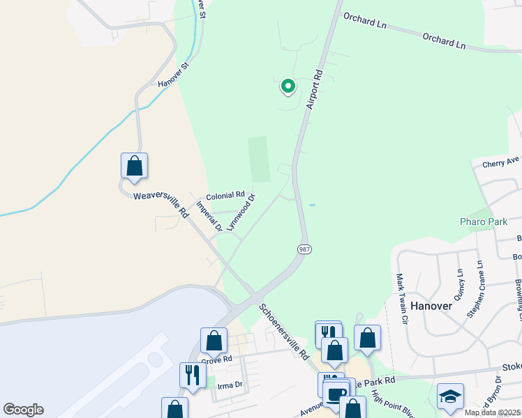 map of restaurants, bars, coffee shops, grocery stores, and more near 3865 Old Airport Road in Allentown