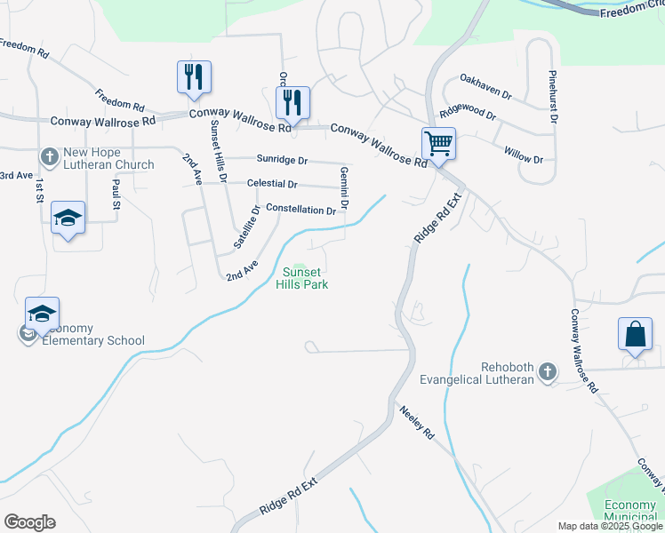 map of restaurants, bars, coffee shops, grocery stores, and more near 635 Nova Drive in Freedom
