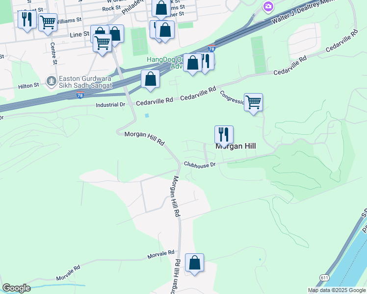 map of restaurants, bars, coffee shops, grocery stores, and more near 612 Prestwick Drive in Easton