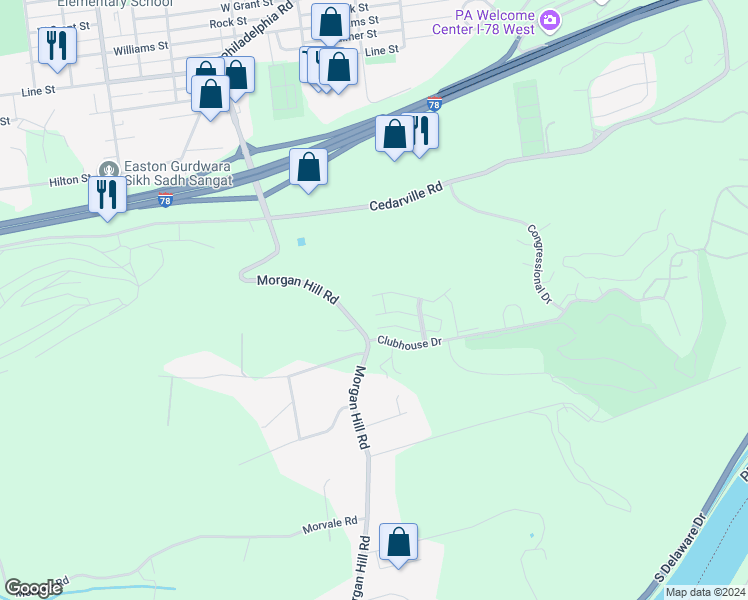 map of restaurants, bars, coffee shops, grocery stores, and more near 600 Prestwick Drive in Easton