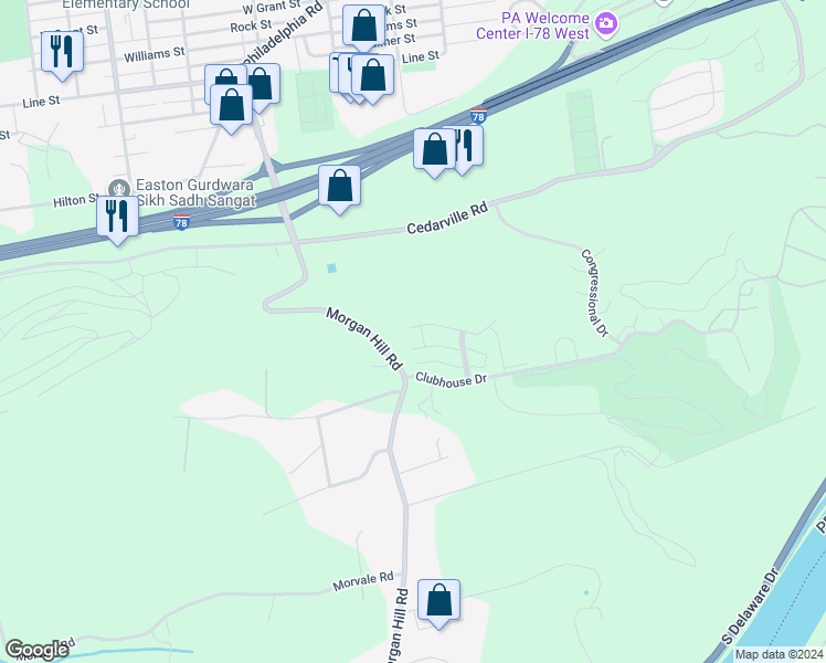 map of restaurants, bars, coffee shops, grocery stores, and more near 600 Prestwick Drive in Easton