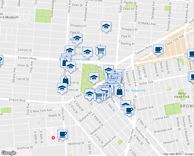 map of restaurants, bars, coffee shops, grocery stores, and more near 378 Buffalo Avenue in Brooklyn