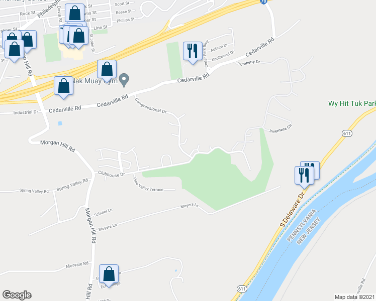 map of restaurants, bars, coffee shops, grocery stores, and more near 197 Somerset Terrace in Easton