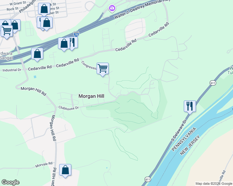 map of restaurants, bars, coffee shops, grocery stores, and more near 197 Somerset Terrace in Easton