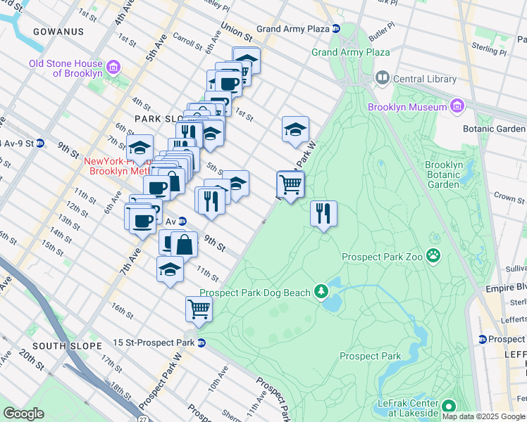 map of restaurants, bars, coffee shops, grocery stores, and more near in Brooklyn