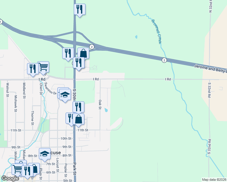 map of restaurants, bars, coffee shops, grocery stores, and more near 1548 Ash Street in Syracuse