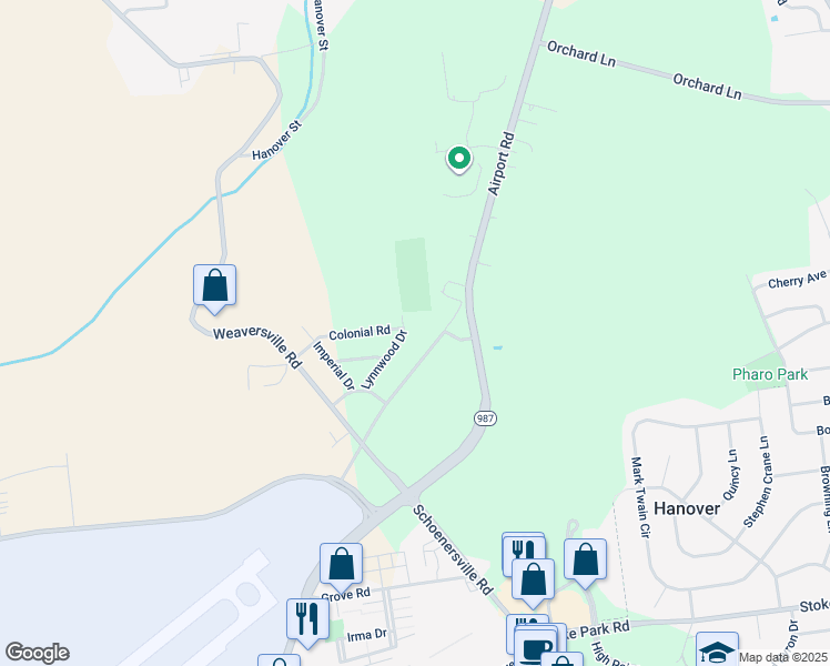 map of restaurants, bars, coffee shops, grocery stores, and more near 41 Lynnwood Drive in Allentown