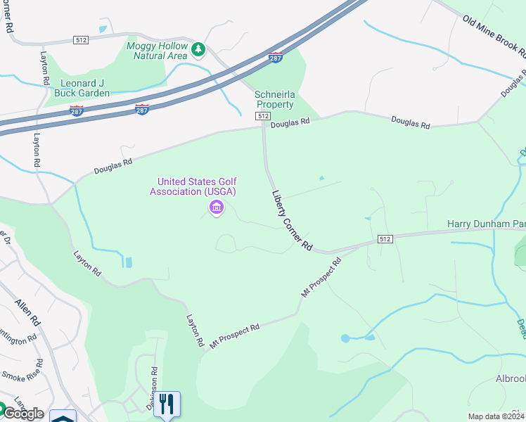 map of restaurants, bars, coffee shops, grocery stores, and more near 49 Liberty Corner Road in Far Hills