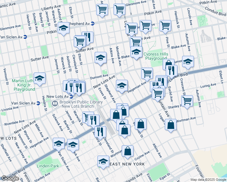 map of restaurants, bars, coffee shops, grocery stores, and more near in Brooklyn