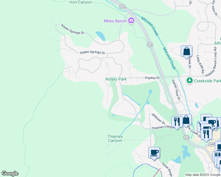 map of restaurants, bars, coffee shops, grocery stores, and more near 2335 Morning Star Drive in Park City