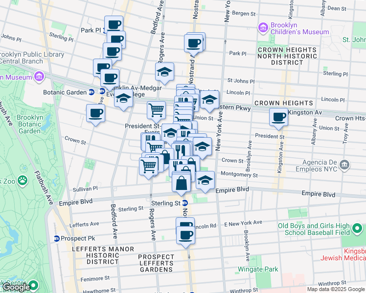 map of restaurants, bars, coffee shops, grocery stores, and more near 1186 Carroll Street in Brooklyn