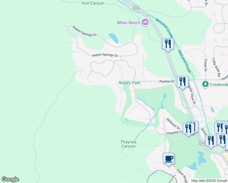 map of restaurants, bars, coffee shops, grocery stores, and more near 2348 Morning Star Court in Park City