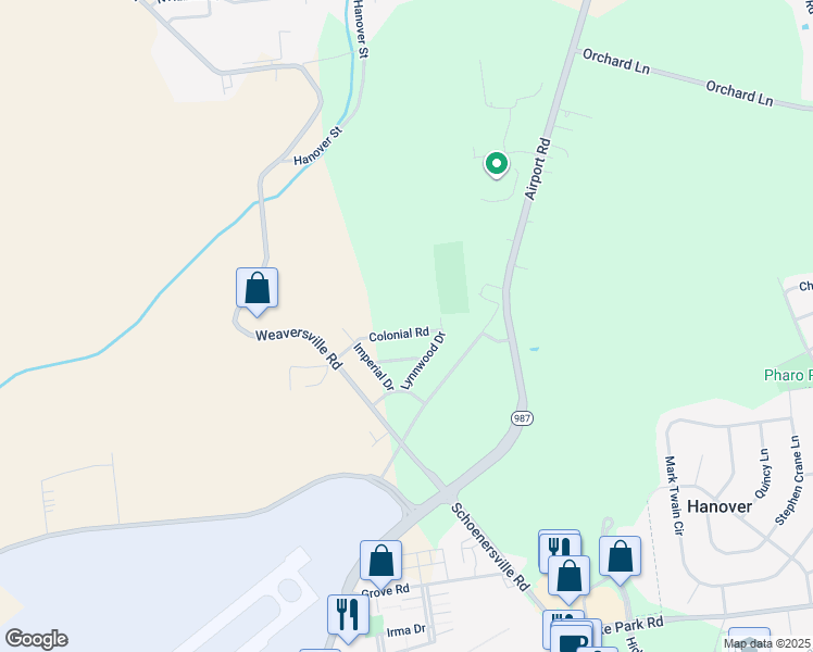 map of restaurants, bars, coffee shops, grocery stores, and more near 74 Colonial Road in Allentown