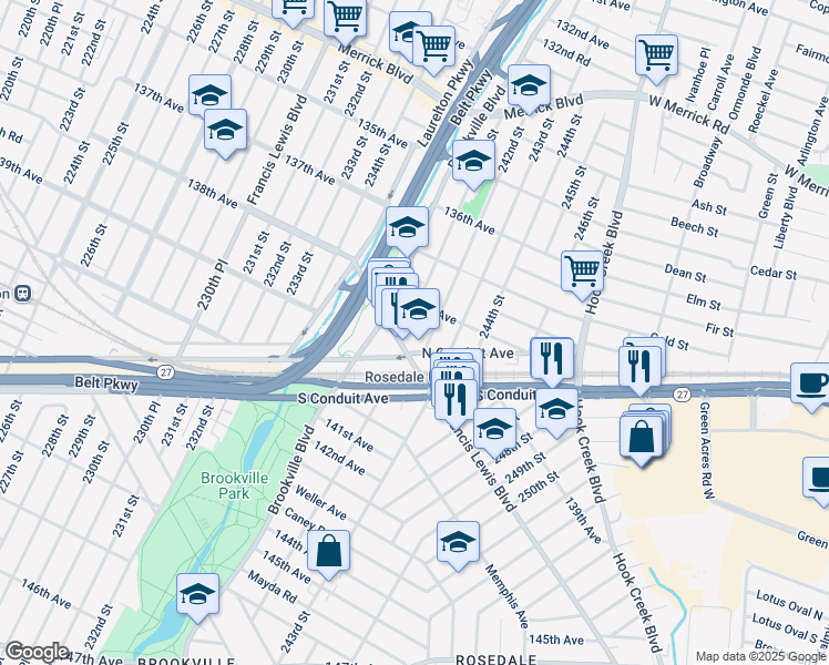map of restaurants, bars, coffee shops, grocery stores, and more near in Queens