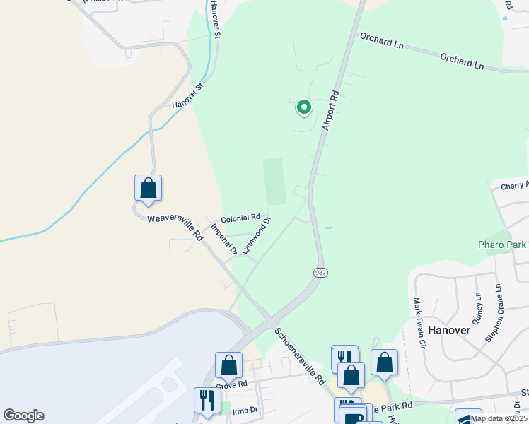 map of restaurants, bars, coffee shops, grocery stores, and more near 40 Lynnwood Drive in Allentown