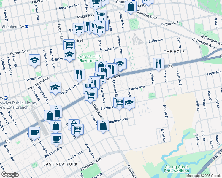 map of restaurants, bars, coffee shops, grocery stores, and more near in Brooklyn