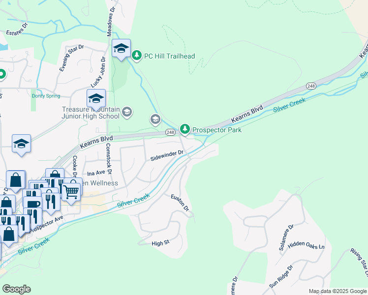map of restaurants, bars, coffee shops, grocery stores, and more near 2318 Wyatt Earp Way in Park City