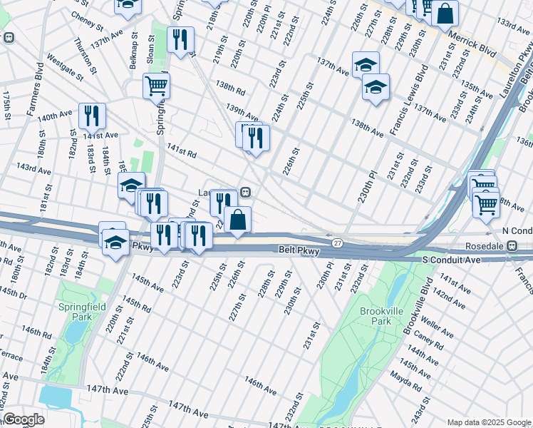map of restaurants, bars, coffee shops, grocery stores, and more near in Queens