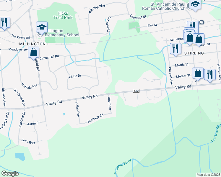 map of restaurants, bars, coffee shops, grocery stores, and more near 27 Stacey Court in Long Hill