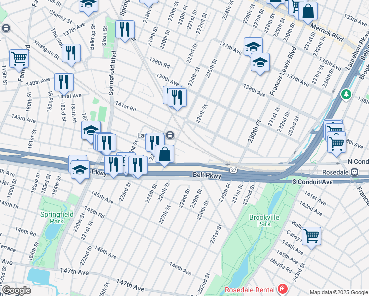 map of restaurants, bars, coffee shops, grocery stores, and more near in Queens