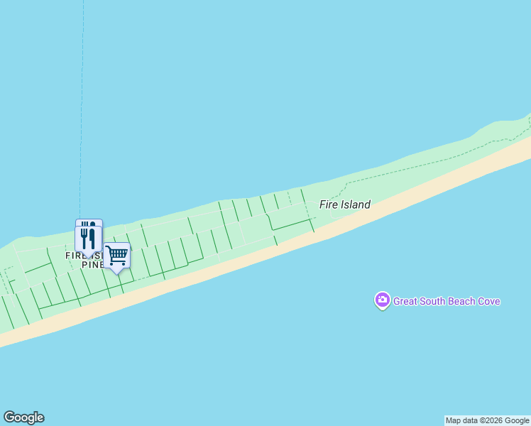 map of restaurants, bars, coffee shops, grocery stores, and more near 527 Fire Island Boulevard in Sayville