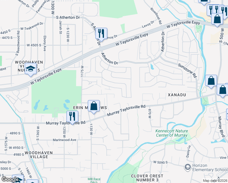 map of restaurants, bars, coffee shops, grocery stores, and more near 1045 Pasque Drive in Taylorsville