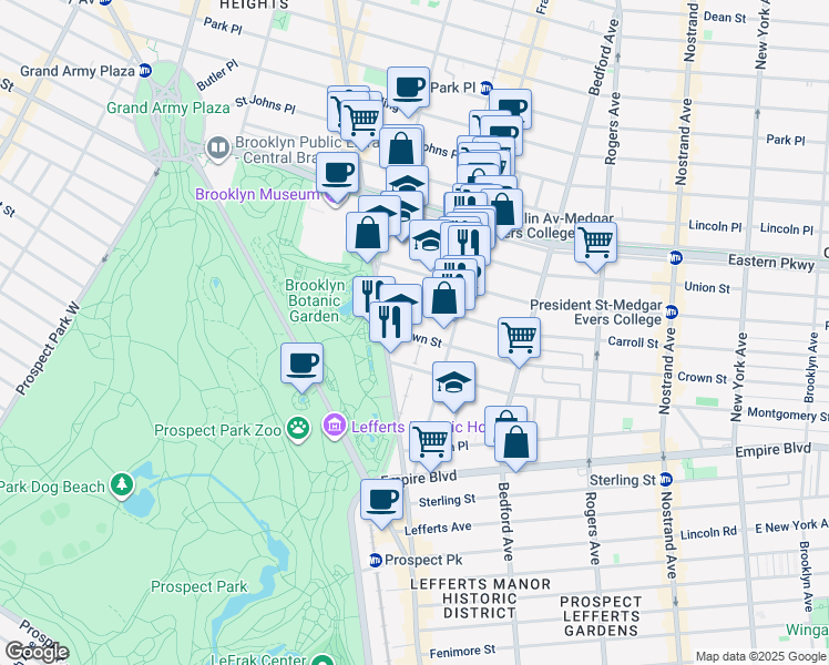 map of restaurants, bars, coffee shops, grocery stores, and more near 93442 Carroll Street in Brooklyn