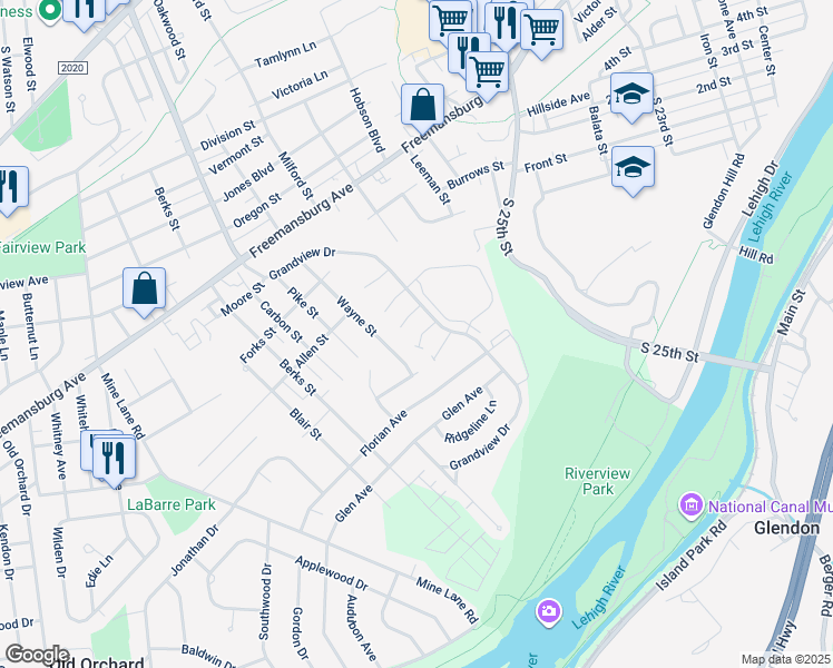 map of restaurants, bars, coffee shops, grocery stores, and more near 18 Pink Rose Lane in Easton