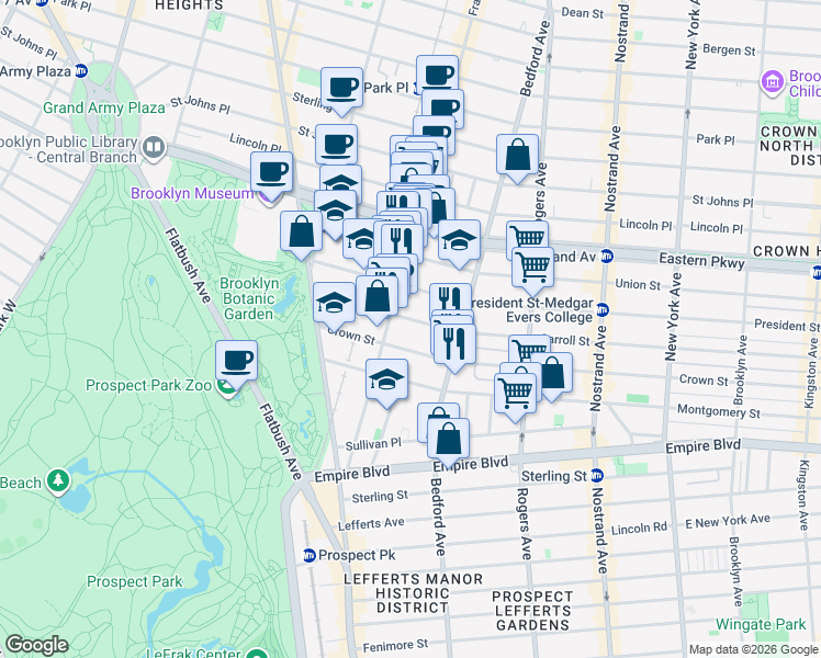 map of restaurants, bars, coffee shops, grocery stores, and more near 993 Carroll Street in Brooklyn