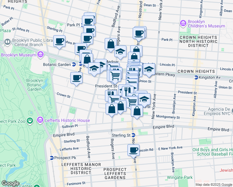 map of restaurants, bars, coffee shops, grocery stores, and more near in Brooklyn