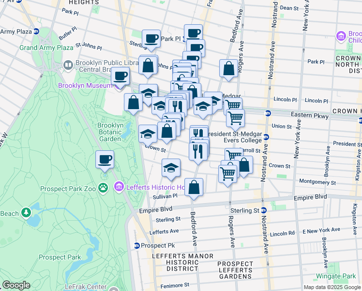 map of restaurants, bars, coffee shops, grocery stores, and more near 991-993 Carroll Street in Brooklyn