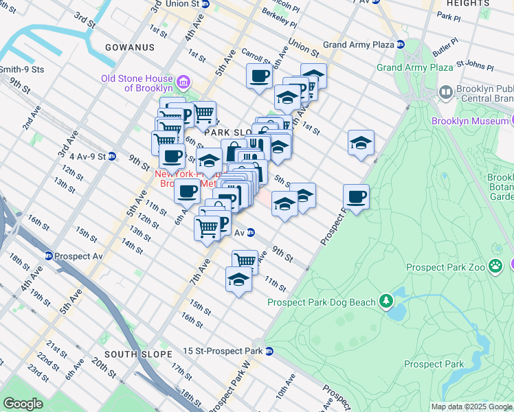 map of restaurants, bars, coffee shops, grocery stores, and more near in Brooklyn