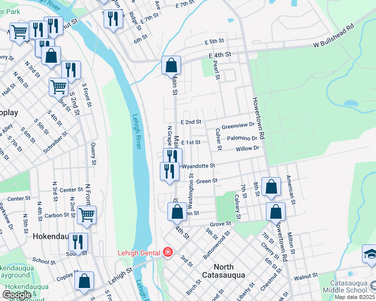 map of restaurants, bars, coffee shops, grocery stores, and more near 30 Washington Avenue in Northampton