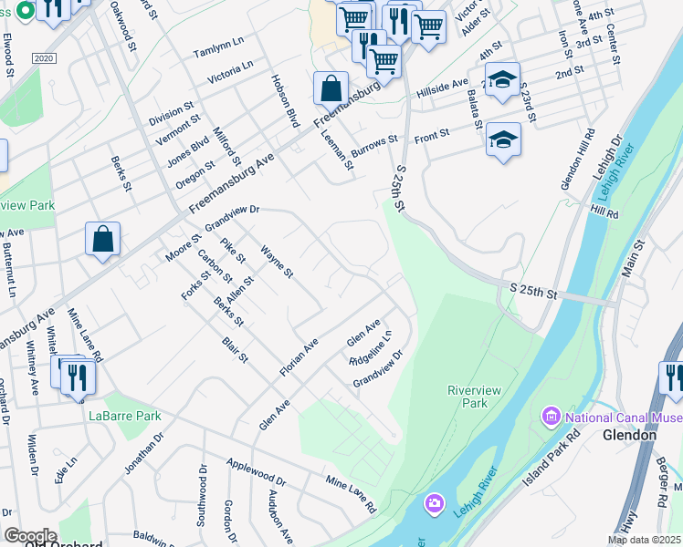 map of restaurants, bars, coffee shops, grocery stores, and more near 1 Pink Rose Lane in Easton
