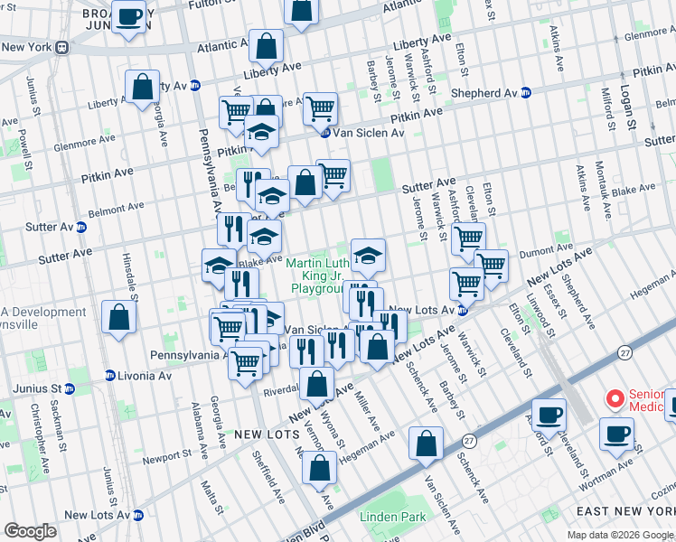 map of restaurants, bars, coffee shops, grocery stores, and more near 531 Miller Avenue in Brooklyn