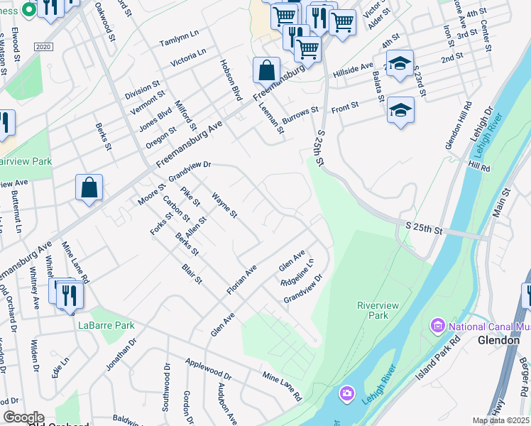 map of restaurants, bars, coffee shops, grocery stores, and more near 12 Pink Rose Lane in Easton