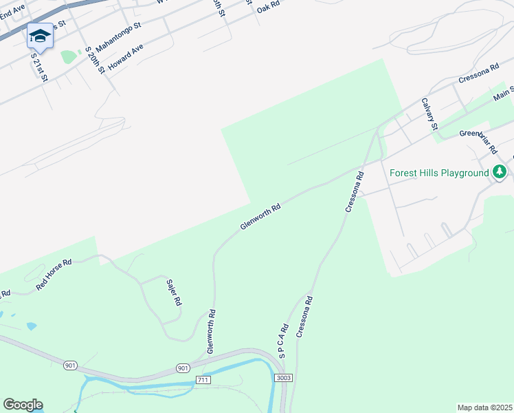 map of restaurants, bars, coffee shops, grocery stores, and more near 109 Glenworth Road in Pottsville