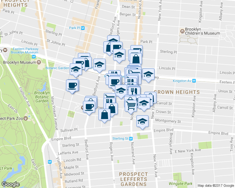 map of restaurants, bars, coffee shops, grocery stores, and more near in Brooklyn
