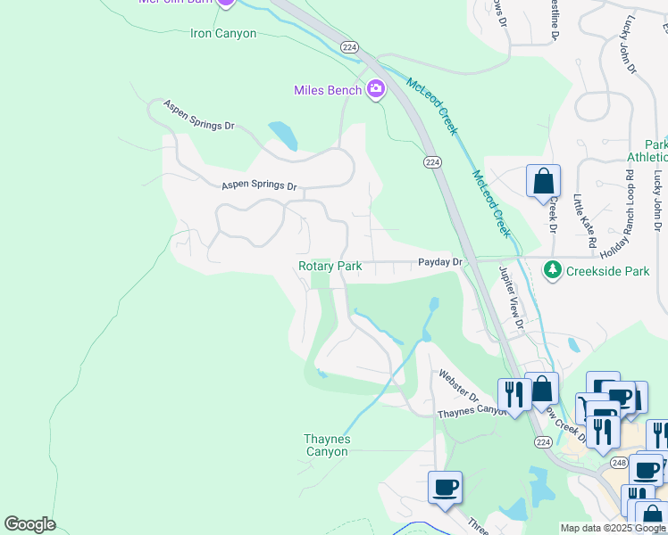 map of restaurants, bars, coffee shops, grocery stores, and more near 33 Payday Drive in Park City
