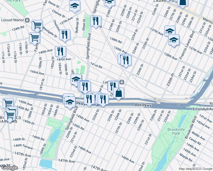 map of restaurants, bars, coffee shops, grocery stores, and more near in Queens