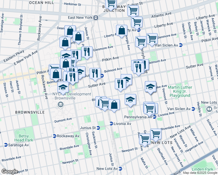 map of restaurants, bars, coffee shops, grocery stores, and more near 292 Snediker Avenue in Brooklyn