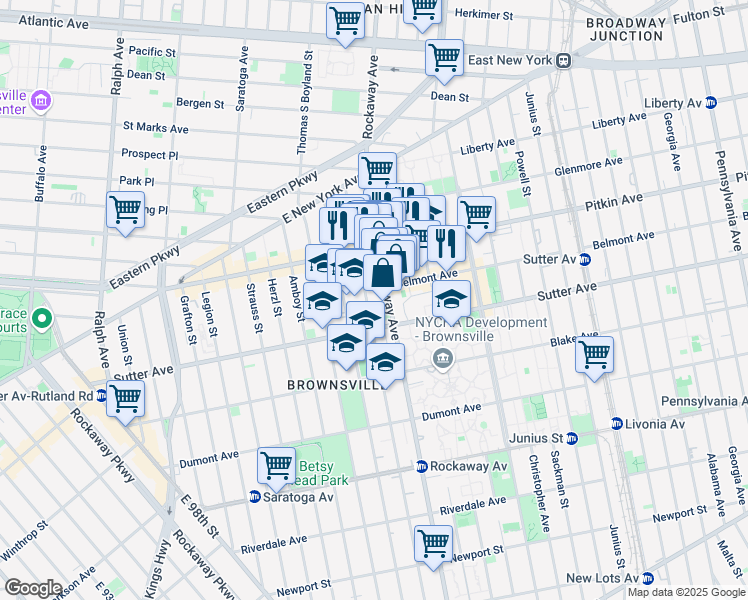 map of restaurants, bars, coffee shops, grocery stores, and more near 155 Chester Street in Brooklyn