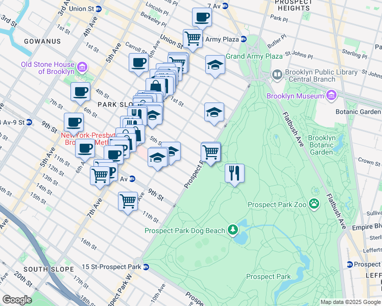 map of restaurants, bars, coffee shops, grocery stores, and more near 564 4th Street in Brooklyn