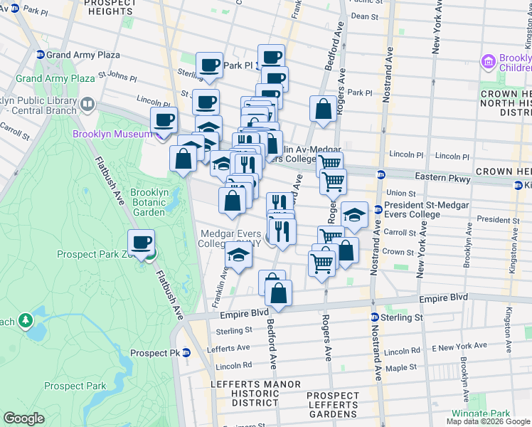 map of restaurants, bars, coffee shops, grocery stores, and more near 991-993 Carroll Street in Brooklyn