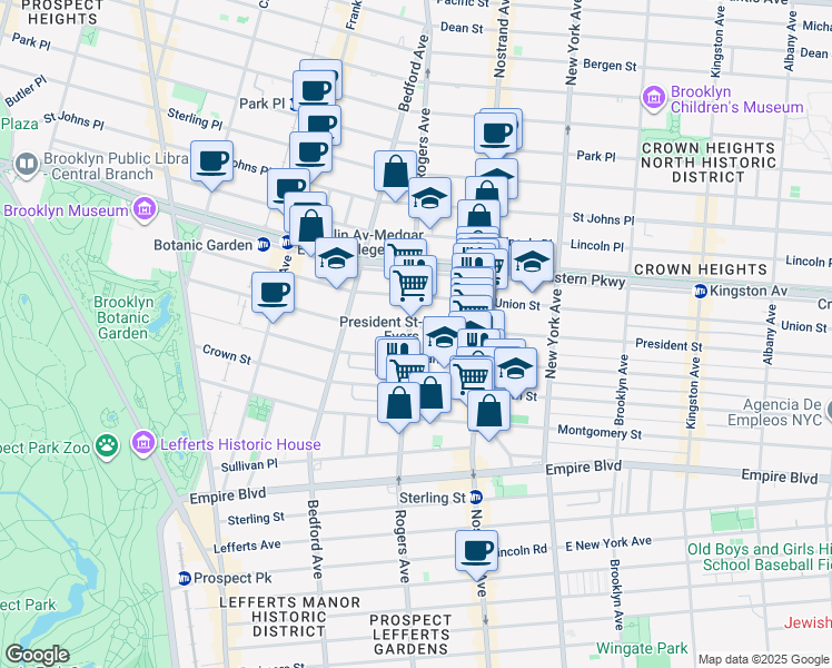 map of restaurants, bars, coffee shops, grocery stores, and more near in Brooklyn