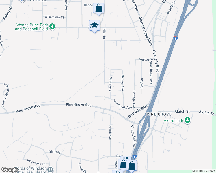 map of restaurants, bars, coffee shops, grocery stores, and more near 2410 Smith Avenue in Shasta Lake