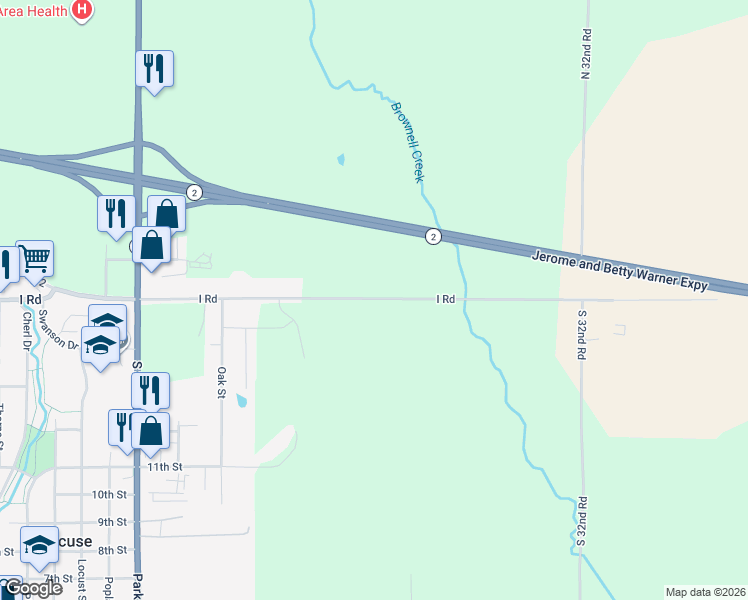 map of restaurants, bars, coffee shops, grocery stores, and more near 3092 I Road in Syracuse